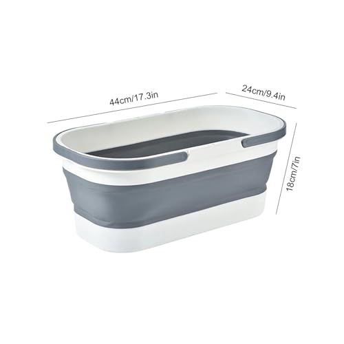 Panier à linge pliable avec roue gris : bac à laver nomade - 4