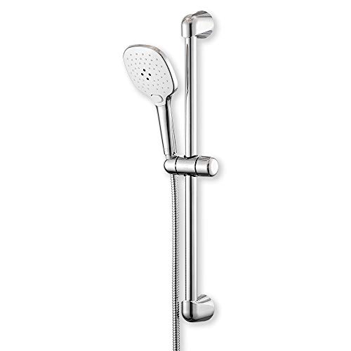 INEX Europa AB98089B-PLUS Shower Set with Sliding Bar, 3-Function Hand Shower Head and 1.75m Stainless Steel Flex Hose