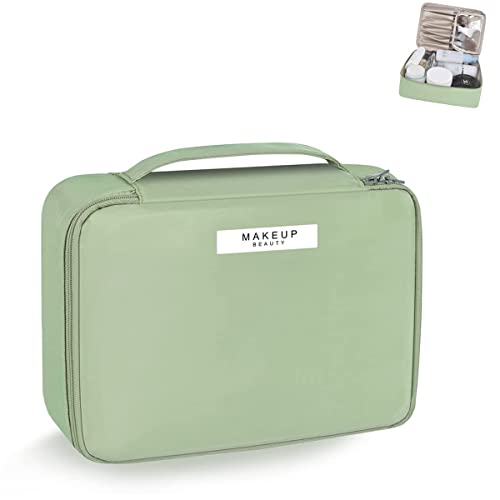 Utapossin Neceser Maquillaje Grande, Bolsa de Aseo Impermeable, Bolsas de Maquillaje, Maquillaje Organizador Bolsas de Aseo, Bolsa Portátil de Cosméticos de Viaje, para Mujeres y Niñas(Verde) Cover