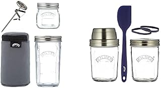Kilner 0025.037 Yoghurt Making Set, Glass, 500 milliliters & 0025.035 Sourdough Starter Set, Glass, 350 milliliters