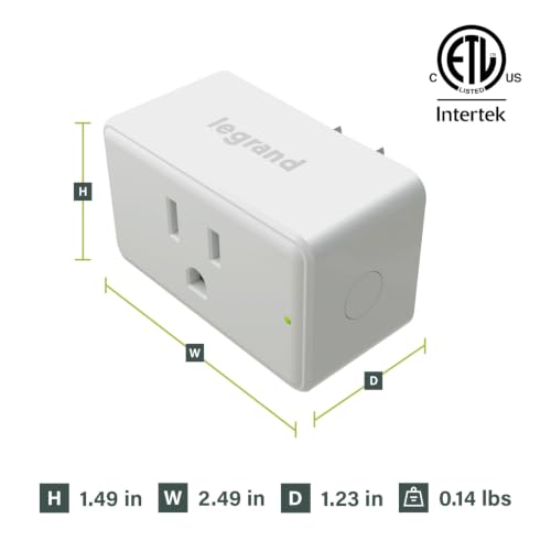 Image of Legrand Radiant Wi-Fi Matter Smart Plug Matter Hub Required 15A, Easy Setup, Enhanced Compatibility with Apple HomeKit, Google Home, Alexa & SmartThings, Easy Wi-Fi Connectivity w /Matter (1 Pack)