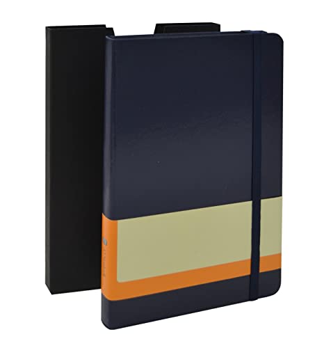 Santhome Classic A5 Hardcover Ruled Notebook |192 Pages Durable Professional Journals with Elastic Band & Expandable Inner Pocket|Ideal for Office, School & Personal Use, Writing Pads, Diaries -Black