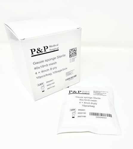 Gauze Surgical Sponges Cotton STERILE Woven 8-ply High Grade Quality 4"x4" Class I(a) All Purpose Pads Box of 100 miniatura 5