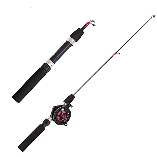 Canne à pêche télescopique d'hiver à 2 sections de 62 cm - 5