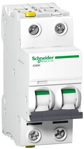 Schneider Electric A9F06206 Leitungsschutzschalter iC60H, 2P, 6A, B Charakteristik, Weiss