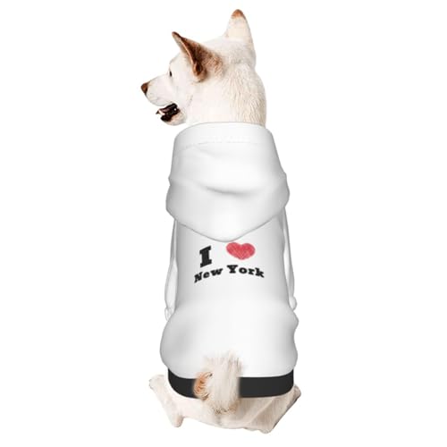 I Love New York Dog Sweater Winter Pet Dog Hoodie Sweatshirts Warm Soft Dog Clothes Medium