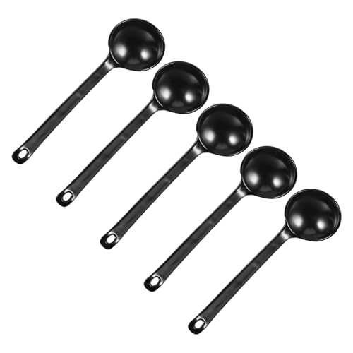 STOBAZA 5 Piezas Cucharas de Ramen de Japonés con Mango y Textura de Concha de Tortuga para y Fideos de Arroz Fáciles de Limpiar