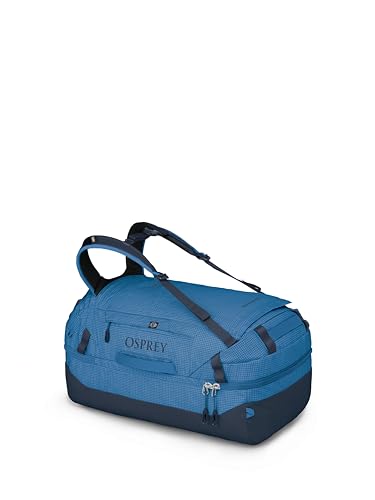 Image of Osprey Transporter Squffel - Durable, Square Split Travel Duffel Bag, Blue Flame /Nocturnal Blue, 70l