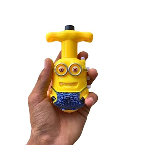 Image of BELOXY Minion Spinning Top Magic Latto Toy Flashing Plastic Magic Lattoo Top with LED Lights Music Non-Toxic Safe Attractive Toy Laser Toys Kids (Multicolor) (Minion Spinning Top 02)