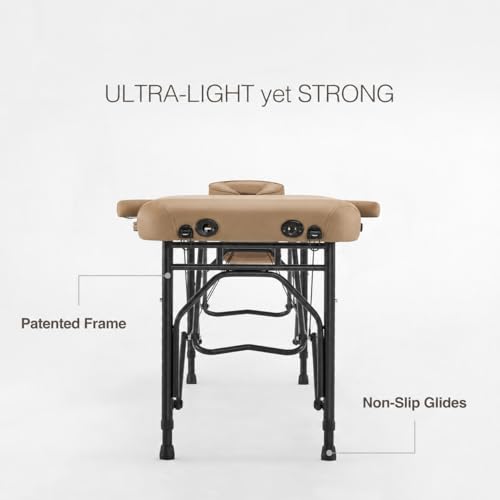 Image of Portable Massage Table, Lightweight Folding Aluminum Frame, Tan