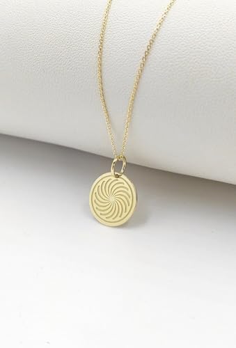 Fleur en spirale plaquée or collier argent 925 femme - 2