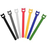 60PCS Mix Color Hook and Loop Cable Ties – 6″ Reusable and Adjustable Cord Organizer Straps for Wires, Electronics, Home & Office Cable Management