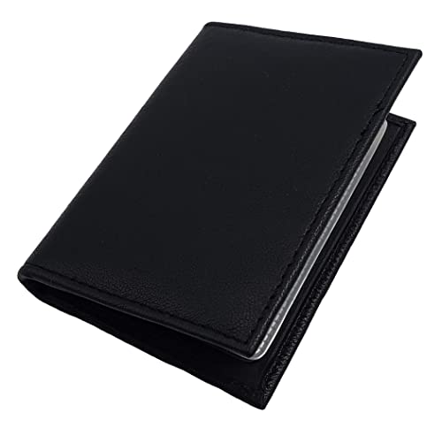 Ag Wallets Cow Leather Credit Card And Pictures Insert Wallet Black Holder #TOP6