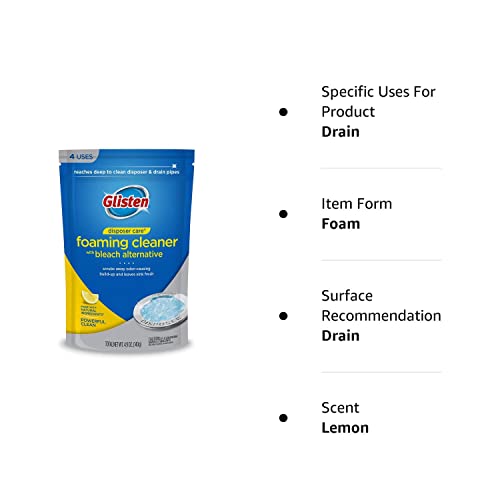 Glisten Garbage Disposer Cleaner, Lemon, 4.9 Oz, 4 Count (Pack of 2)