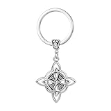 YZMOXNL Gothic Witch Knot Keychain Celtic Knot Pendant Key Chains Mystery Witch Knot Bag Purse Key Ring, Good Luck Triquetra Trinity Wiccan Jewelry Christmas Gift for Women and Men