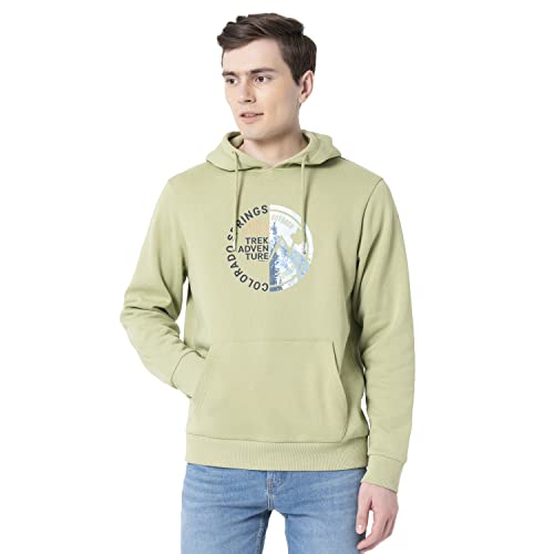 Image of Red Tape Men's Leaf Green Graphic Print Hoodie