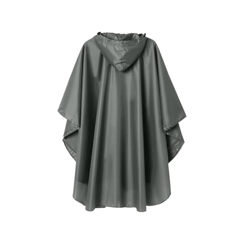 Rain Ponchos for Unisex Adults Raincoat Hooded Waterproof Reusable Fashion Lightweight Zip Up Rainjacket4