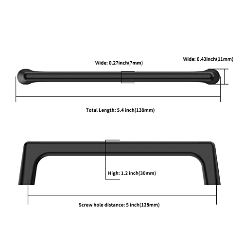 Image of Asidrama 30 Pack 5 Inch(128mm) Matte Black Cabinet Pulls Cabinet Handles Cupboard Handles Kitchen Cabinet Hardware for Cupboard Drawer Pulls