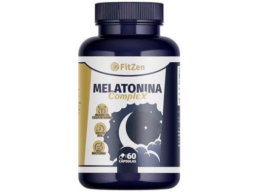 Melatonina Complex, Suplemento Natural para Dormir, 60 Cápsulas, con Triptófano, Lúpulo, Amapola Californiana y Vitamina B6