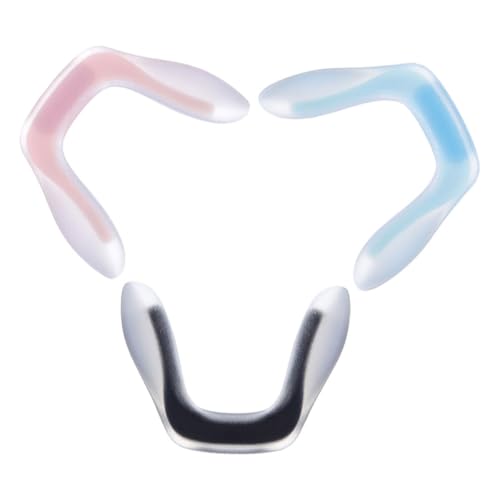 Alipis Almohadillas Nasales de Silicona Suaves Forma U para Gafas Infantiles Tamaño Pequeño 3 Piezas Rosa Azul Claro y Negro Soporte Nasal Cómodo y Antideslizante para Gafas de Sol