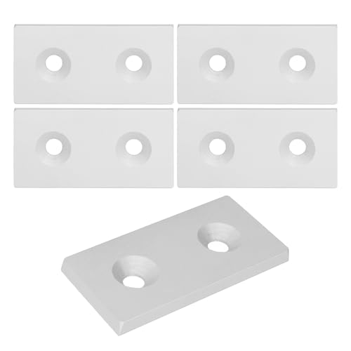 ANKROYU 5 PCS Aluminum Profile End Cap, Aluminum Alloy Profile Cover, 4080 Double Holes End Cap, Versatile Alloy Cover Plate Set for CNC Routers (Silver)