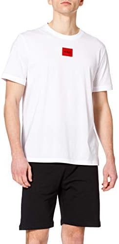HUGO - T-shirt en jersey de coton avec étiquette logotée - Noir