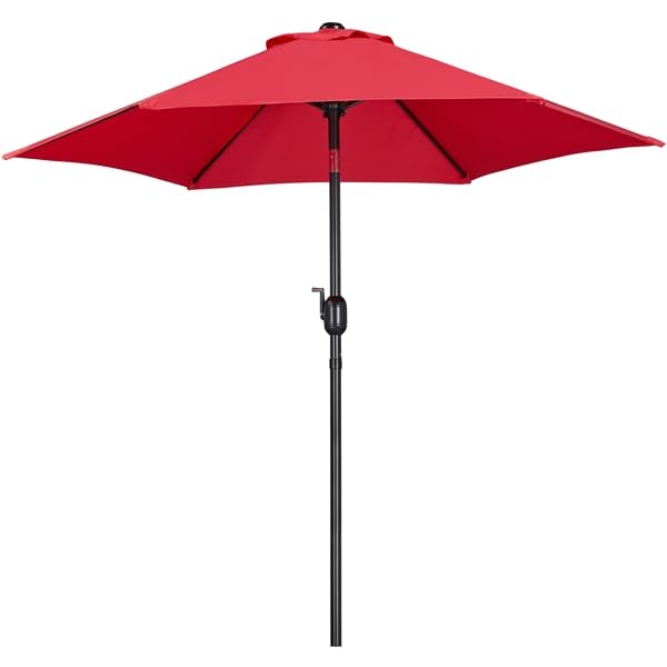 Yaheetech Parasol de Jardin Extérieur 225 cm Parasol avec 8 Baleines en Métal Manivelle avec...