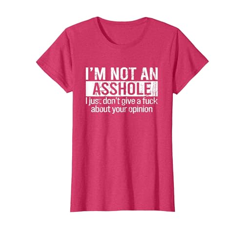 I'm Not an Asshole I Just Don't Give A Fuck About Your T-Shirt, Women, Red Heather, 3X-Large