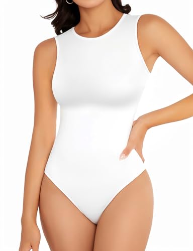 Women's Crew Neck Sleeveless Bodysuits Racerback Halter Tank Top Body Suits for Womens Sexy Going Out Leotards