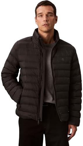 Calvin Klein Uomo Giacca Imbottita Nylon Hooded Puffer con Cappuccio, Nero (Black), M