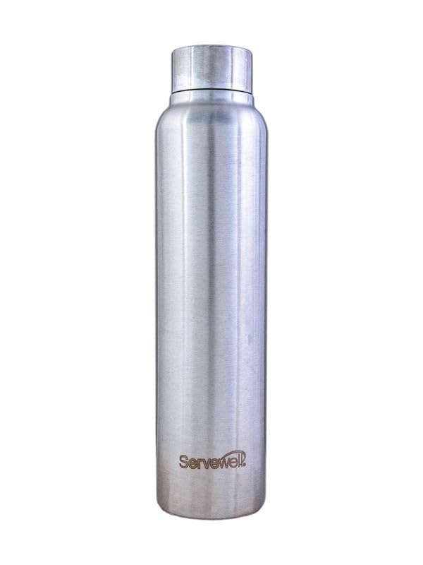 Image of Servewell 1 pc Sleek - SS Single Wall Bottle 600 ml - Steel