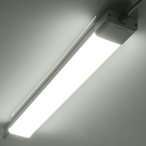 Anten Neon LED 120CM, 36W 3600lm Blanc Froid 6000K Tube, Reglette IP65 Imperméable, Luminaire Plafonnier Pour Atelier, Sous Sol, Bureau, Hobby, Grange, Grand Magasin