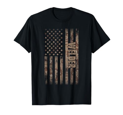 Welder American Flag Gift Welding T-Shirt