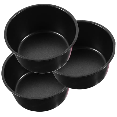 Sosoport 3Pcs Carbon Steel Cake Molds Nonstick Pudding Cup and Muffin for Baking for Home and Bakery Use for Delicious Desserts