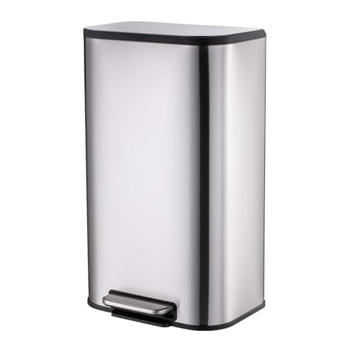 Caneca de Basura Rectangular Acero Inoxidable 50L