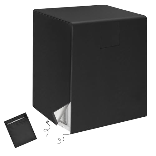 RUNZEG Air Conditioner Cover for Outside Units, Durable Fits 32W x 32D x 36H IN Central AC Condenser Appliance, Wind Water Sun Leafproof, Square Black
