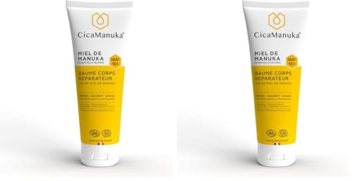 Miel de Manuka IAA10+ baume corps réparateur CICAMANUKA certifié bio favorise la réparation cutanée