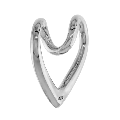 Sterling Silver Floating Heart Necklace Flawless Quality, 3/4 x 3/4 inch wide2