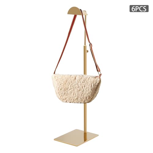 ELWYNTP Lot de 6 supports de sac à main, 40-66 cm, en métal doré, réglables, présentoirs de présentation, support de suspension, présentoir, décoration de magasin, boutique, pour sacs, chapeaux – vue 4