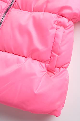 Pink Platinum Girl's Winter Coat - Cheetah Fleece Lined Quilted Puffer Jacket (Size: 4-16), Size 14-16, Cotton Candy Pink #TOP4
