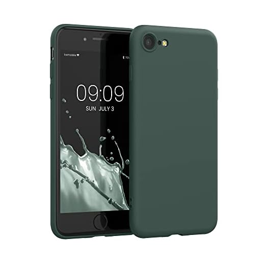 kwmobile Custodia Compatibile con Apple iPhone SE (2022) / SE (2020) / 8/7 - Cover Silicone Gommato - Back Case Protezione Posteriore Cellulare - Verde Blu