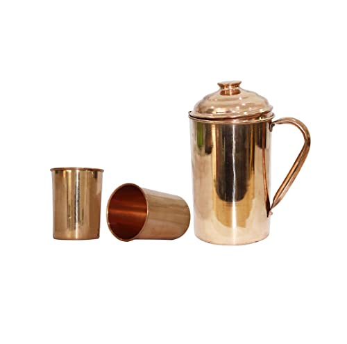 Pichet en cuivre BRACOP® contre l'eau tiède carafe à couvercle