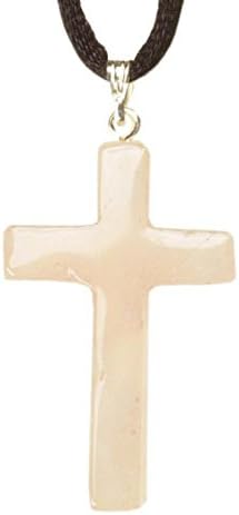 J[B] Pendant Latin Cross rose quartz