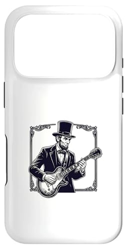 Funny Abraham Lincoln Guitar ���g�� �����S���������[���A �X�}�z�P�[�X iPhone 17 Pro �p