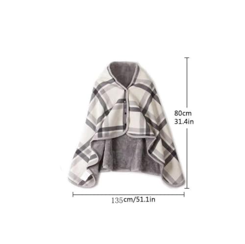 Tartan Plaid Blanket with Buttons Wearable Blankets Shawl Wraps for Women - image 2