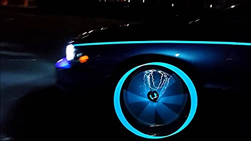 Image of EURO Car Reflective Body Self-Adhesive Glow in the Dark Strip Vinyl Neon Tape | 2 cm X 10 meter (Blue)