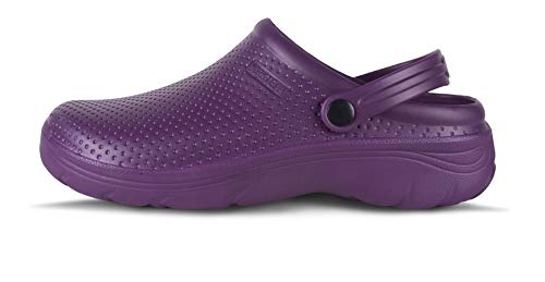 S-ROX WORKTEAM - Zueco Ultraligero de EVA. Ergonómico y anatómico, con cámara ortopédica. Tira de sujección para talón. Resistente a los tropiezos Unisex Morado 38/39 Cover