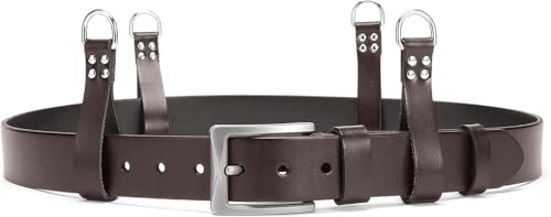Image of LAUTUS Heavy Duty Leather Tool Belt Strap Connectors Accessories (Suspender Loop Hook Attachment 4-Pack)