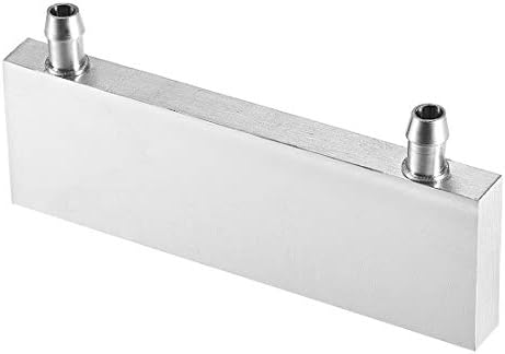 sourcing map Aluminum Water Cooling Block 40x240mm Polished Heatsink with Nozzle for PC Computer CPU Graphics Radiator