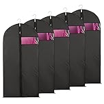 Niviy Suit Bags Garment Covers Moth Proof Clothes Covers Translucent Suit Protector with Zip Waterproof Anti-mite Breathable Garment Protectors, 5pcs 60 * 100cm (Black)